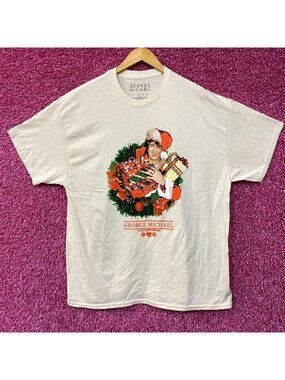 George Michael Last Christmas Portrait T-Shirt XL